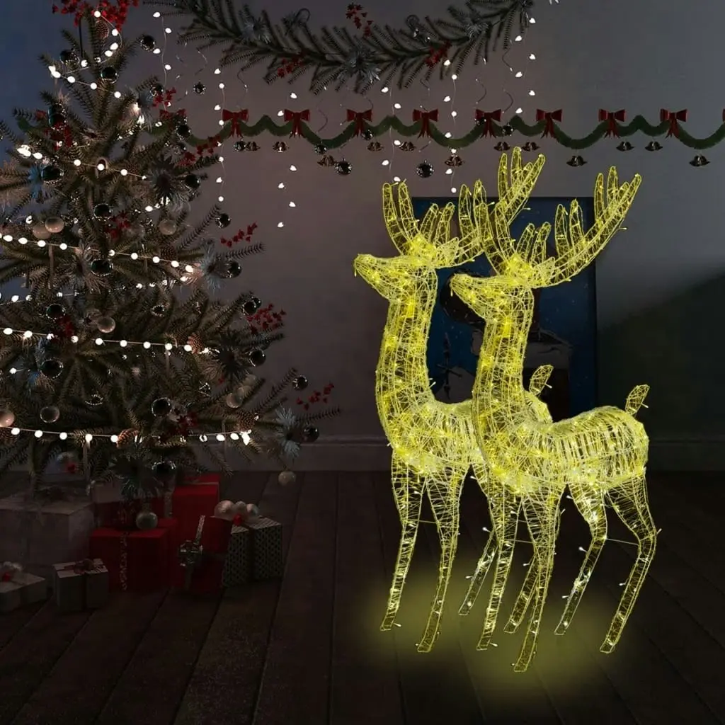 XXL Acrylic Christmas Reindeers 250 LED 2 pcs 180 cm Warm White 3154354