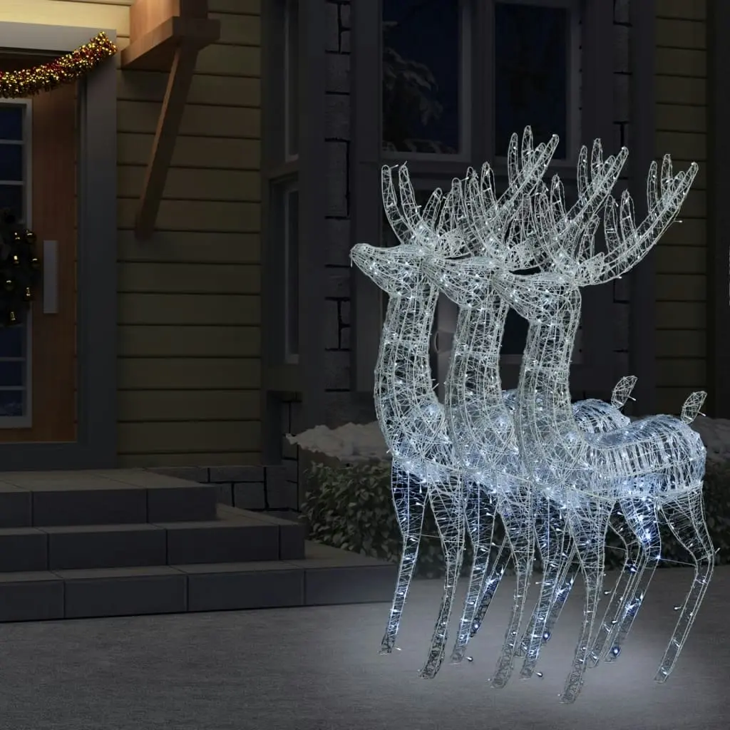 XXL Acrylic Christmas Reindeers 250 LED 3 pcs 180 cm Cold white 3154358