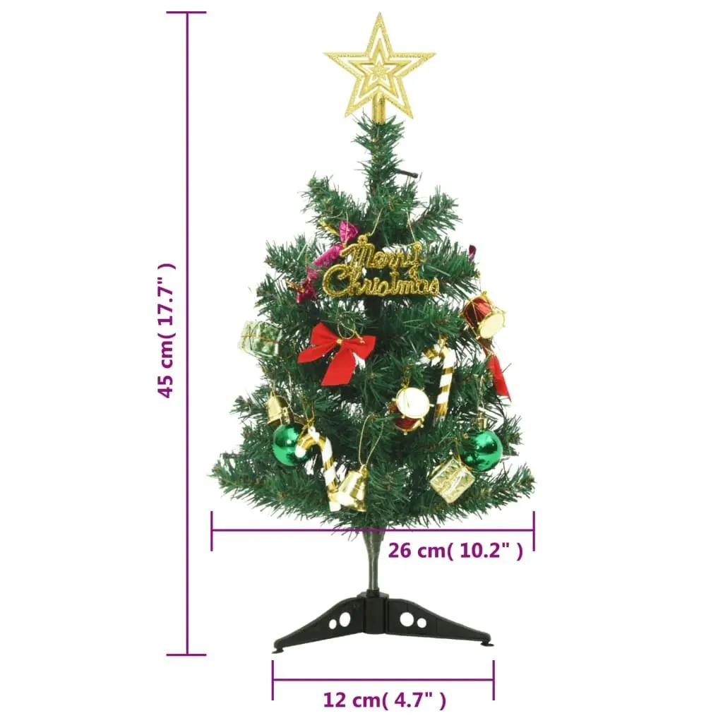 Mini Artificial Pre-lit Christmas Tree with 20 LEDs Green 45 cm 357767