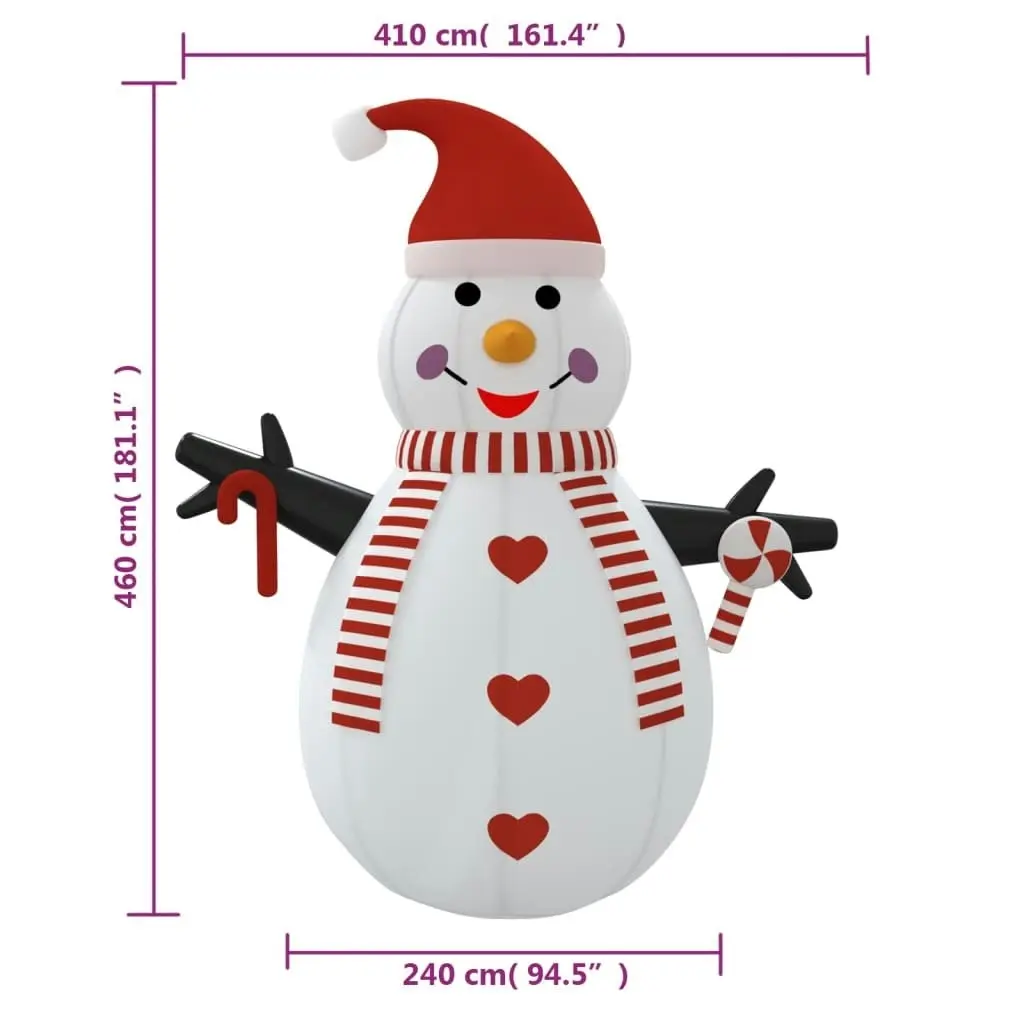 Inflatable Snowman with LEDs 460 cm 345383