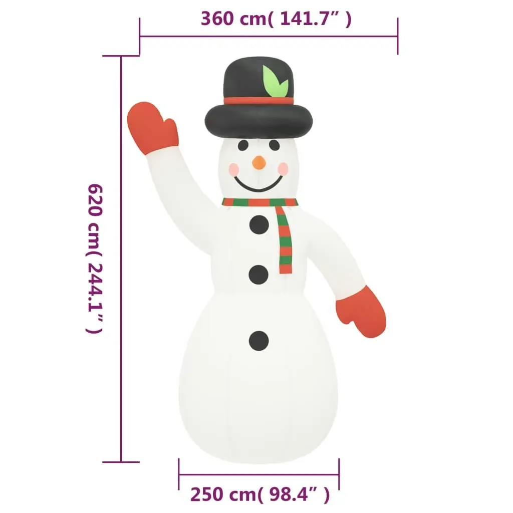 Inflatable Snowman with LEDs 620 cm 345280