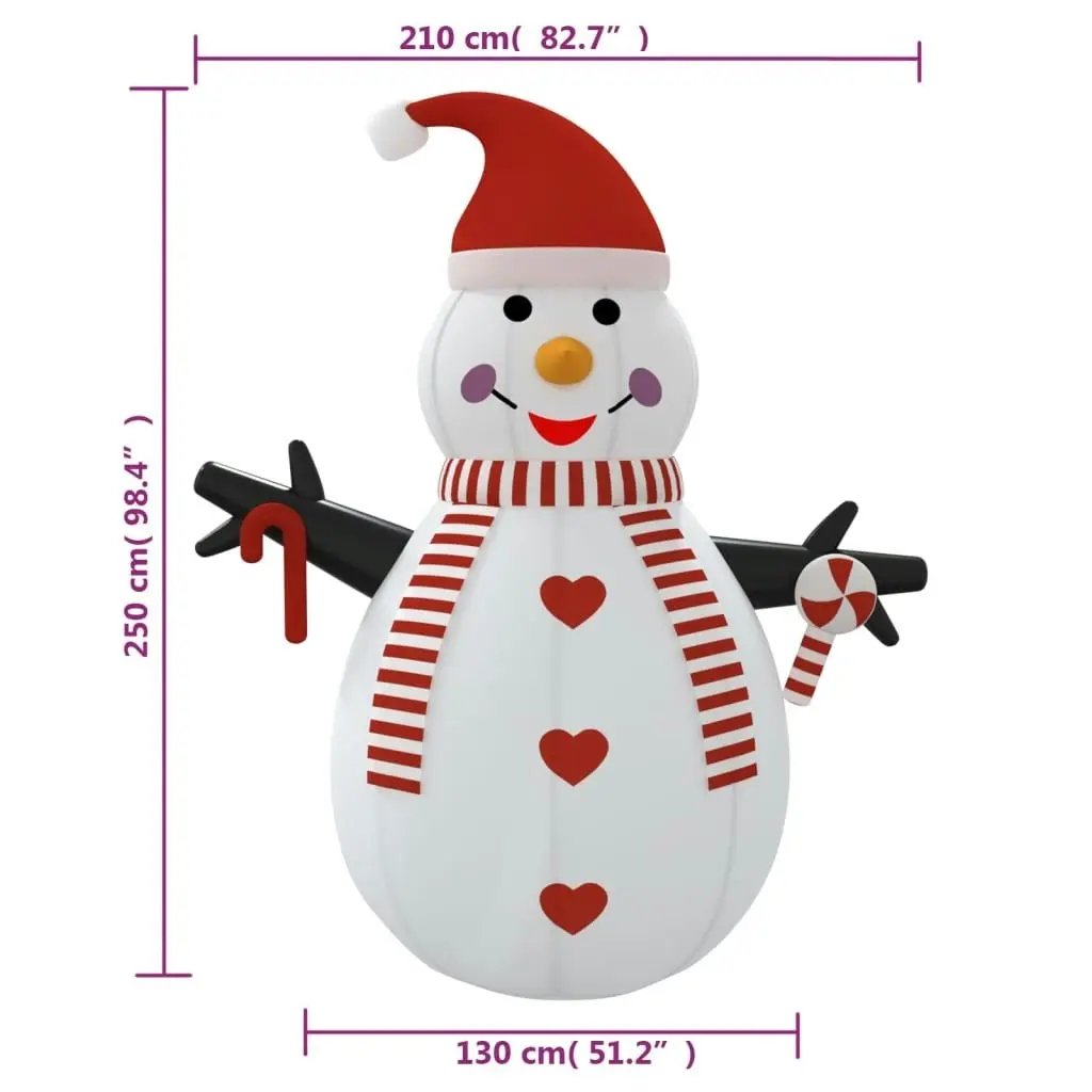 Inflatable Snowman with LEDs 250 cm 345374