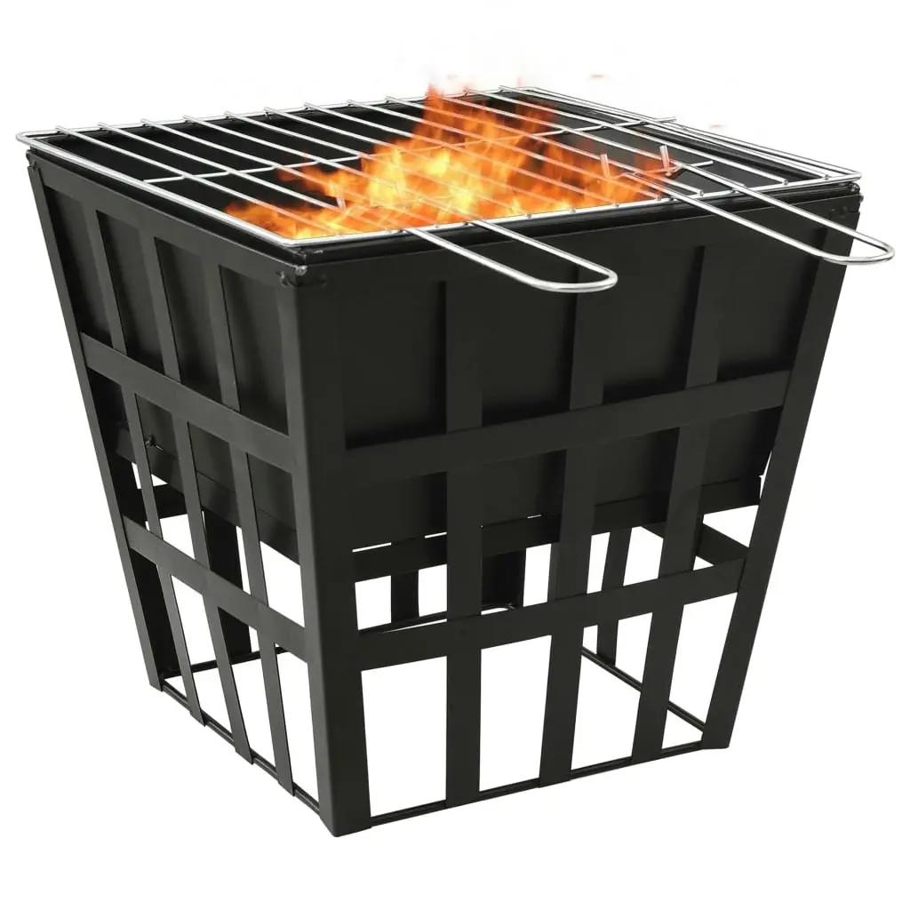 2-in-1 Fire Pit and BBQ 34x34x48 cm Steel 315089