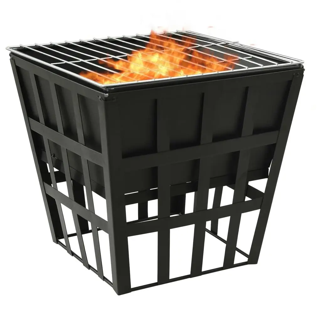 2-in-1 Fire Pit and BBQ 34x34x48 cm Steel 315089