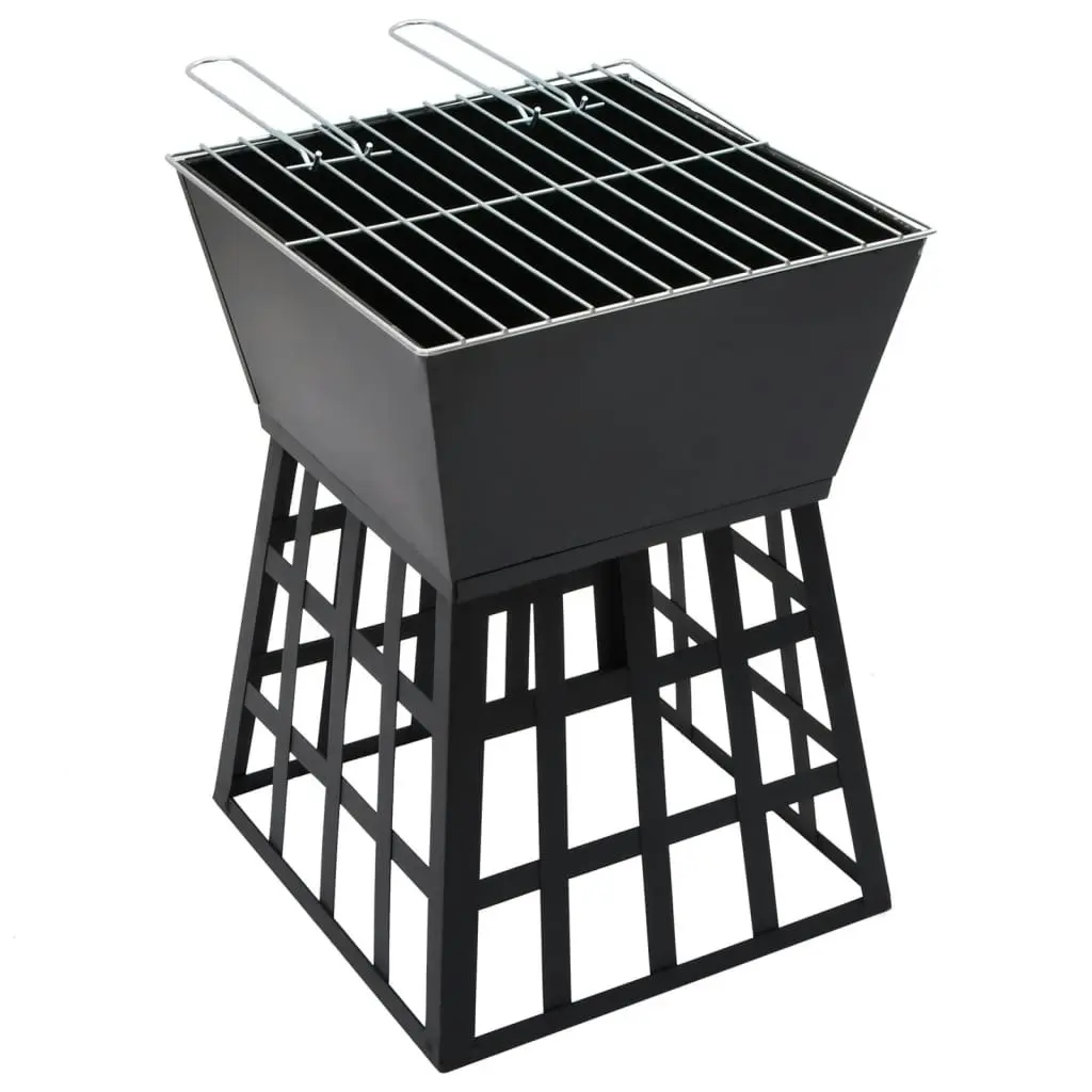 2-in-1 Fire Pit and BBQ 34x34x48 cm Steel 315089