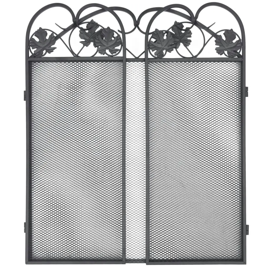 3-panel Fireplace Screen Iron Black 242005