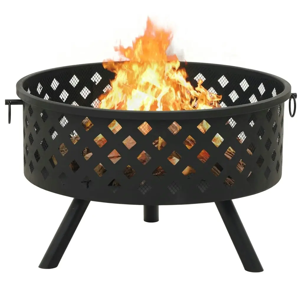 Fire Pit with Poker 68 cm XXL Steel 311890