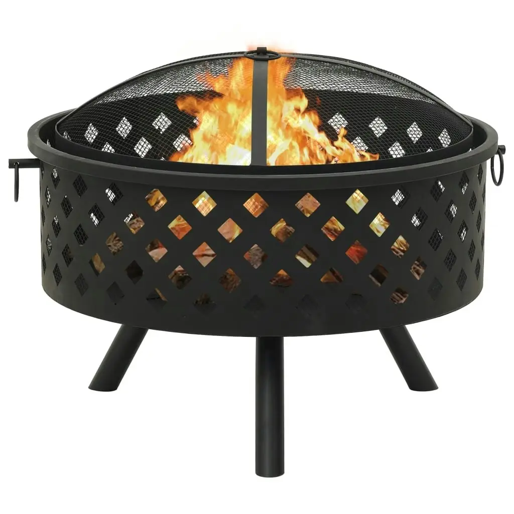 Fire Pit with Poker 68 cm XXL Steel 311890