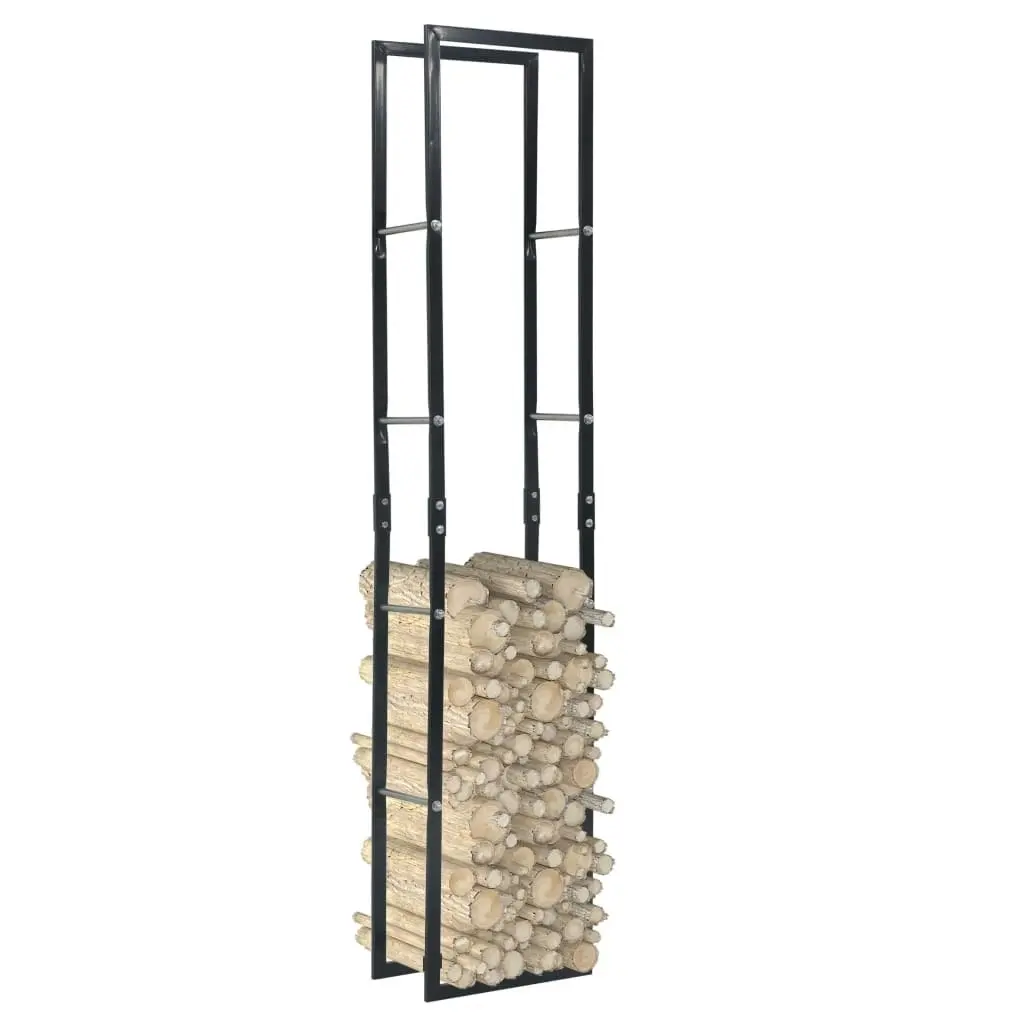 Firewood Rack Black 40x25x200 cm Steel 286283