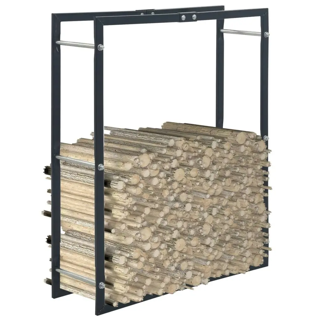 Firewood Rack Black 80x25x100 cm Steel 286287