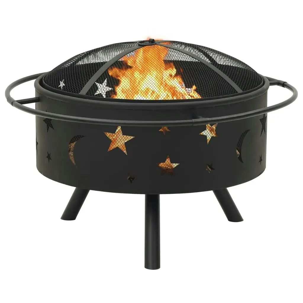 Fire Pit with Poker 76 cm XXL Steel 311892