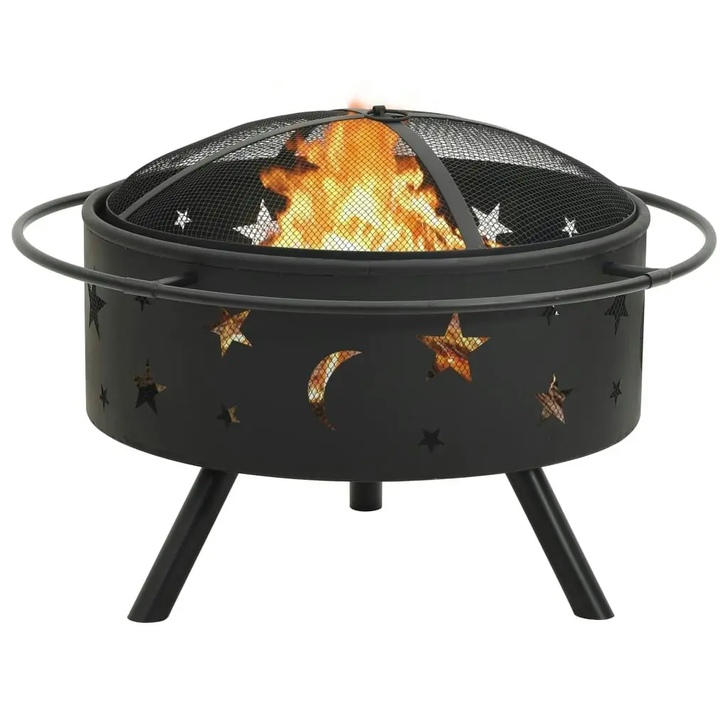 Fire Pit with Poker 76 cm XXL Steel 311892