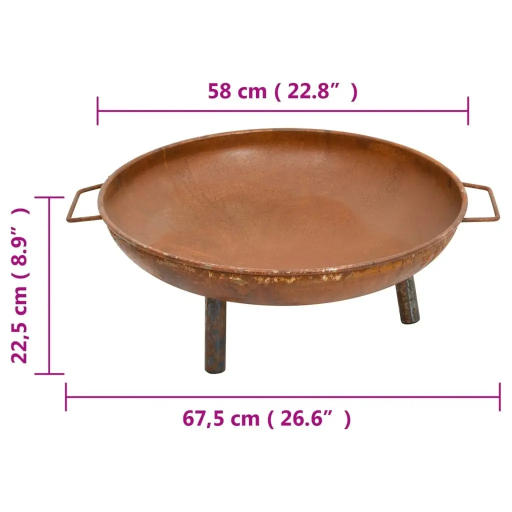 Fire Pit 67.5x58x22.5 cm Steel 313347