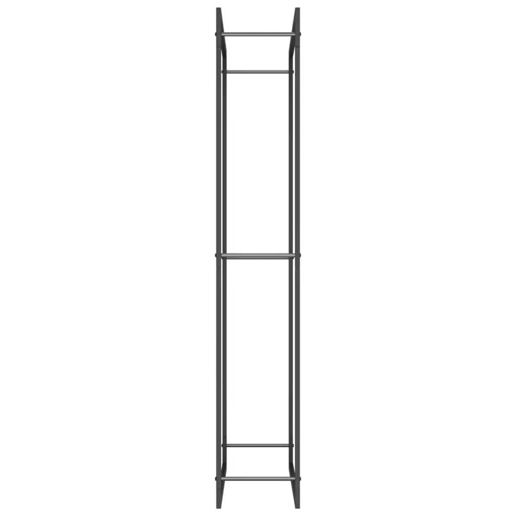 Firewood Rack Matt Black 80x28x154 cm Steel 350308