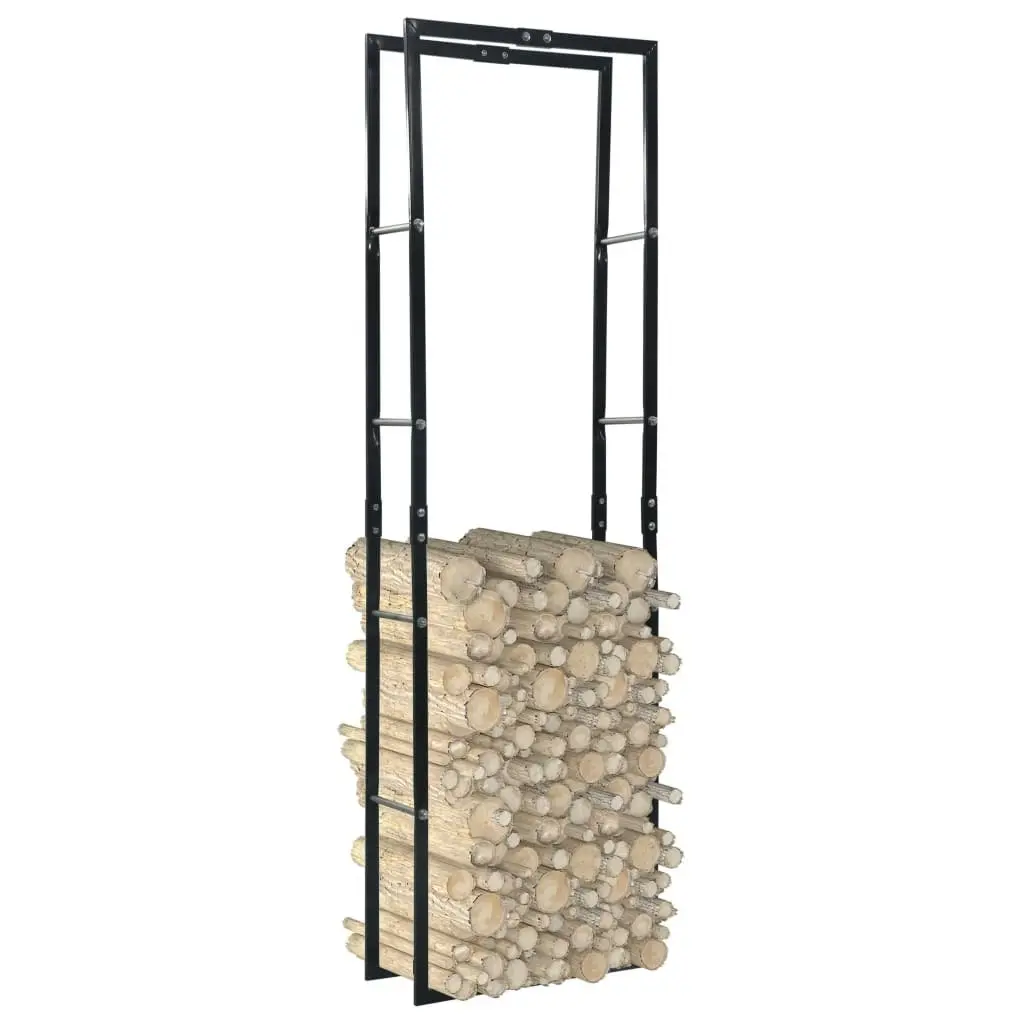 Firewood Rack Black 60x25x200 cm Steel 286284