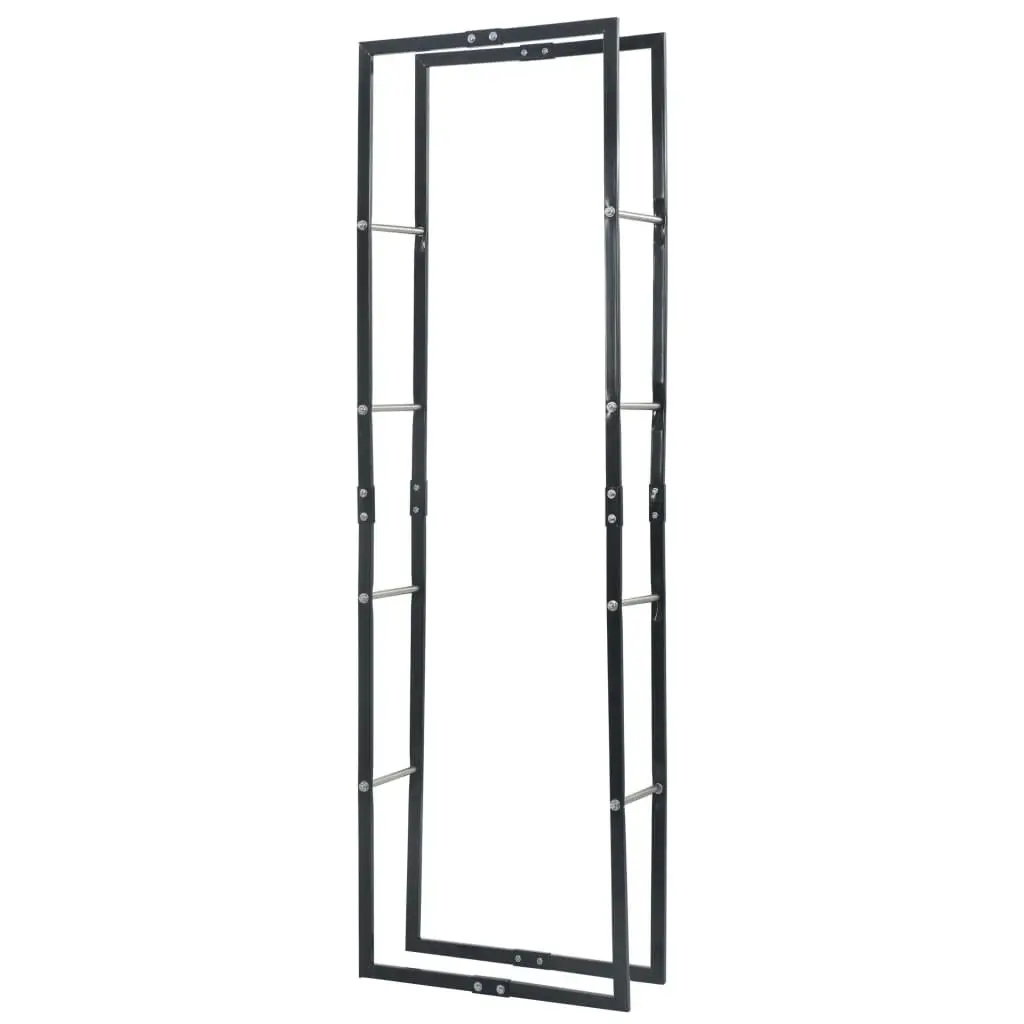 Firewood Rack Black 60x25x200 cm Steel 286284