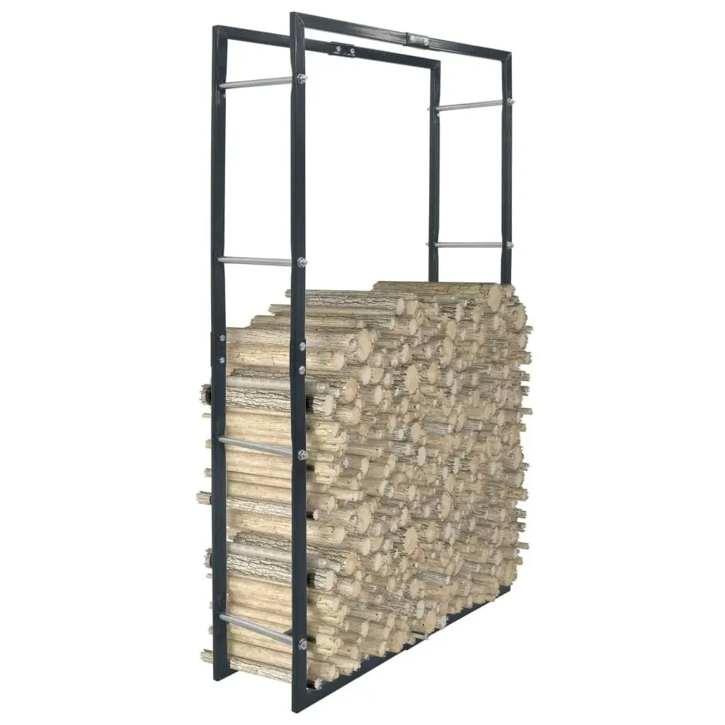 Firewood Rack Black 80x25x150 cm Steel 286289