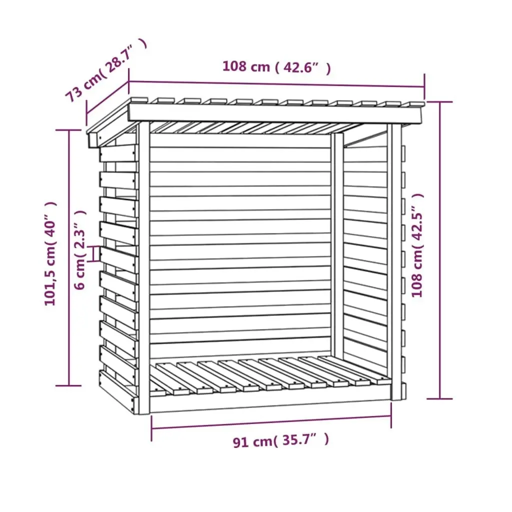 Firewood Rack 108x73x108 cm Solid Wood Pine 822222