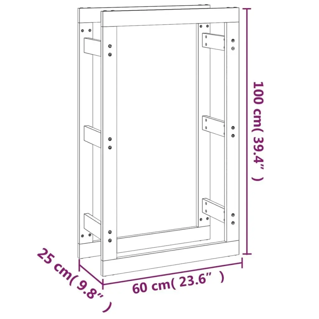 Firewood Rack 60x25x100 cm Solid Wood Pine 822412