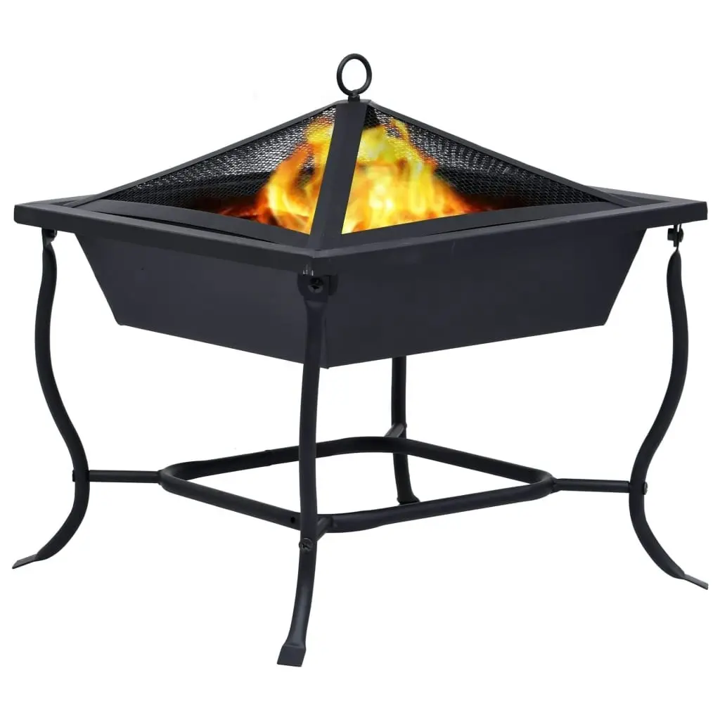 Fire Pit Black 42x42x45 cm Steel 46647