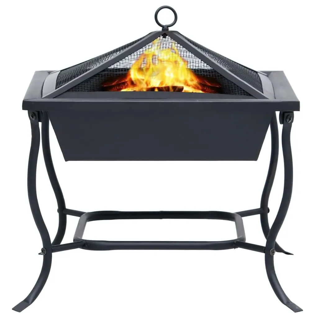 Fire Pit Black 42x42x45 cm Steel 46647