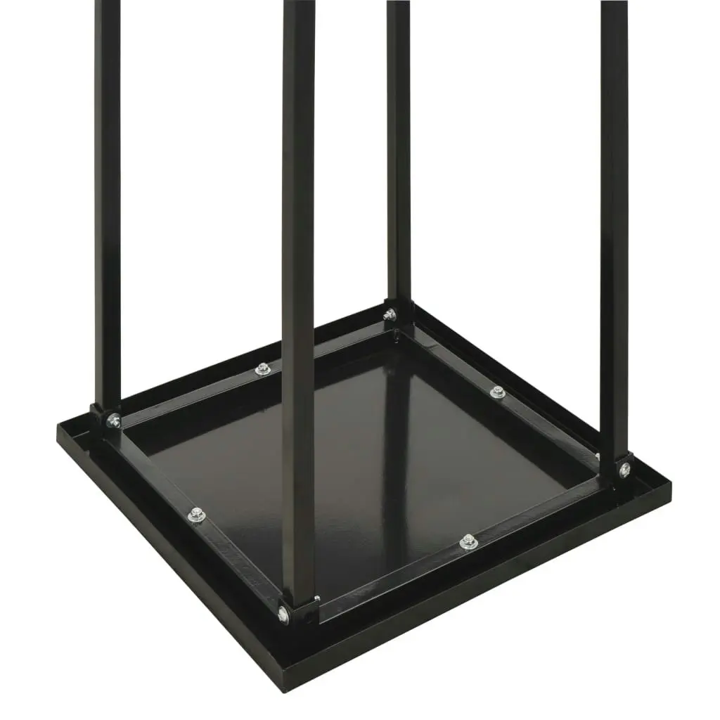 Firewood Rack with Base Black 37x37x113 cm Steel 284702