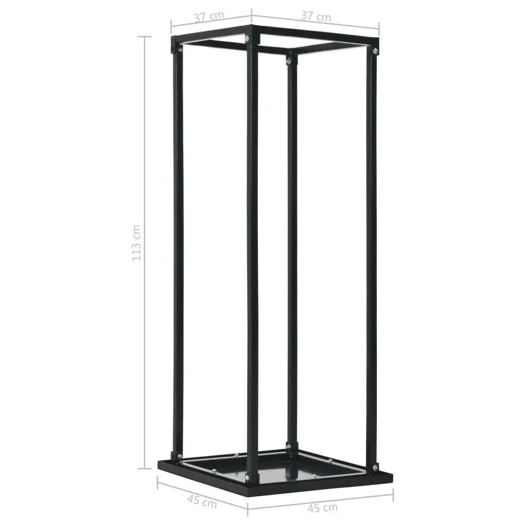 Firewood Rack with Base Black 37x37x113 cm Steel 284702