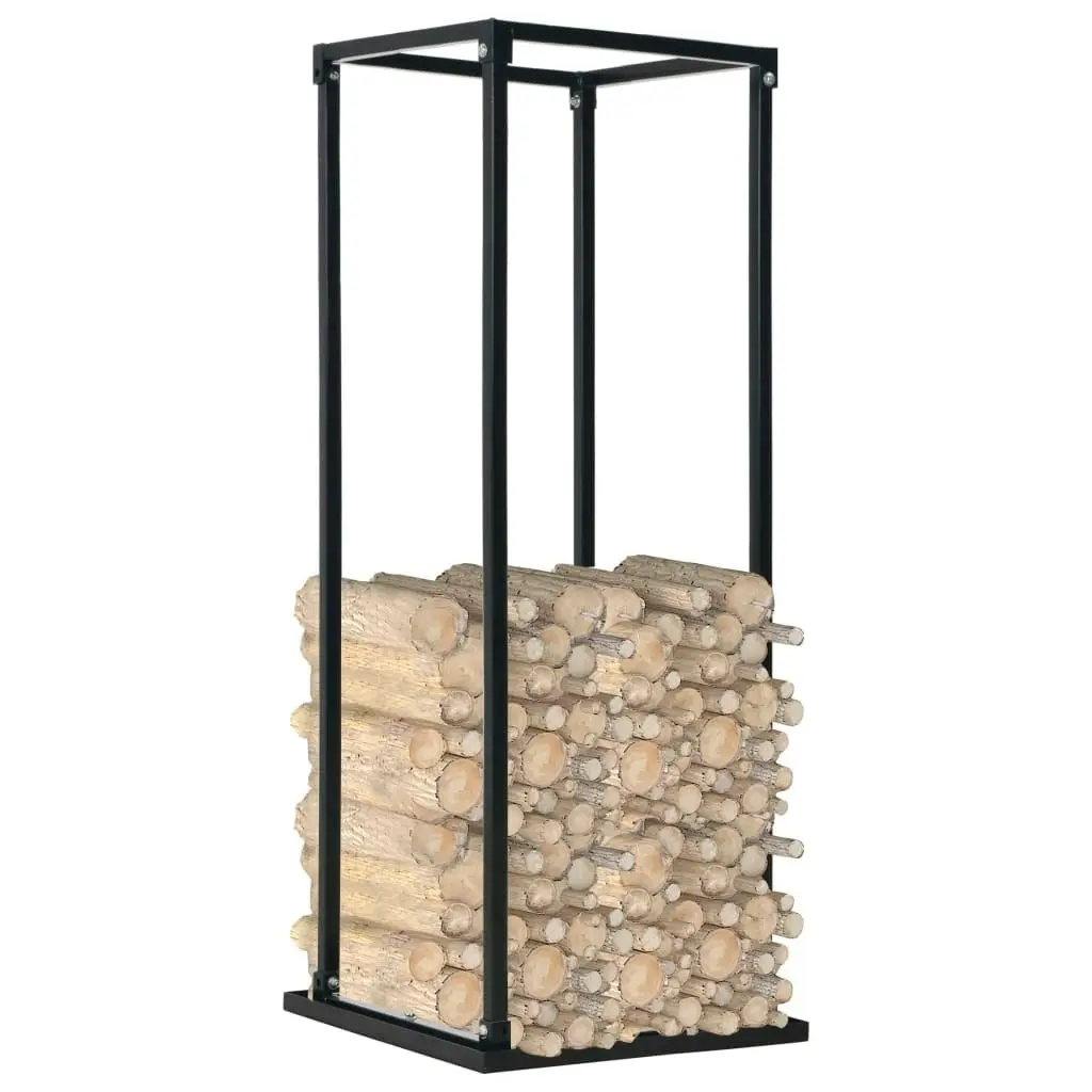 Firewood Rack with Base Black 37x37x113 cm Steel 284702