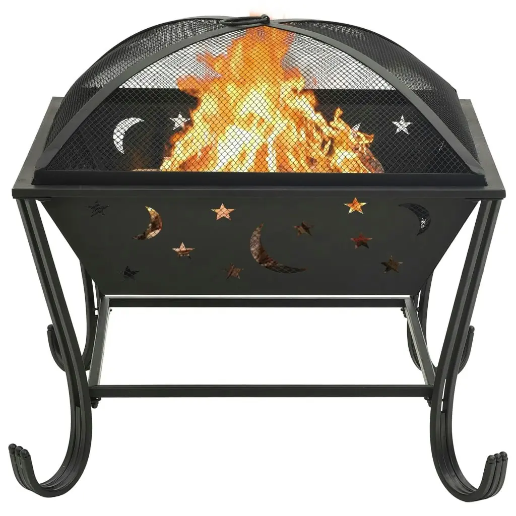 Fire Pit with Poker 62 cm XXL Steel 311893