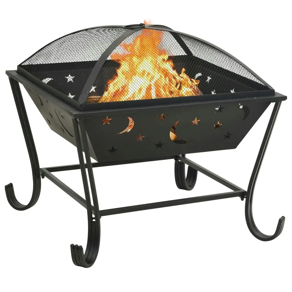 Fire Pit with Poker 62 cm XXL Steel 311893