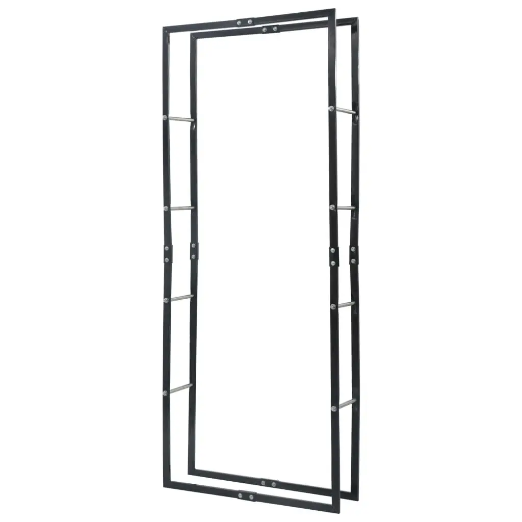 Firewood Rack Black 80x25x200 cm Steel 286285