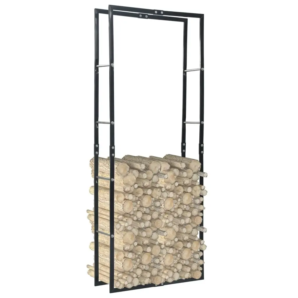 Firewood Rack Black 80x25x200 cm Steel 286285