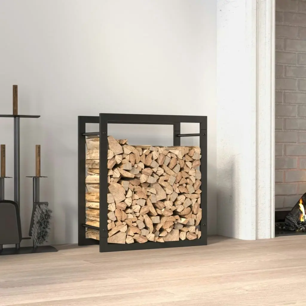 Firewood Rack Matt Black 50x28x56 cm Steel 350304