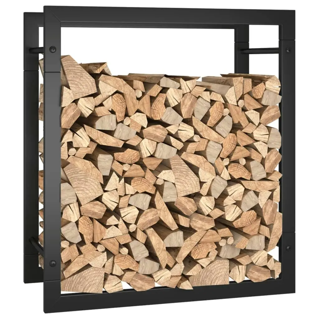 Firewood Rack Matt Black 50x28x56 cm Steel 350304