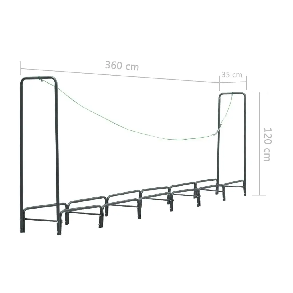 Firewood Rack Anthracite 360x35x120 cm Steel 286292