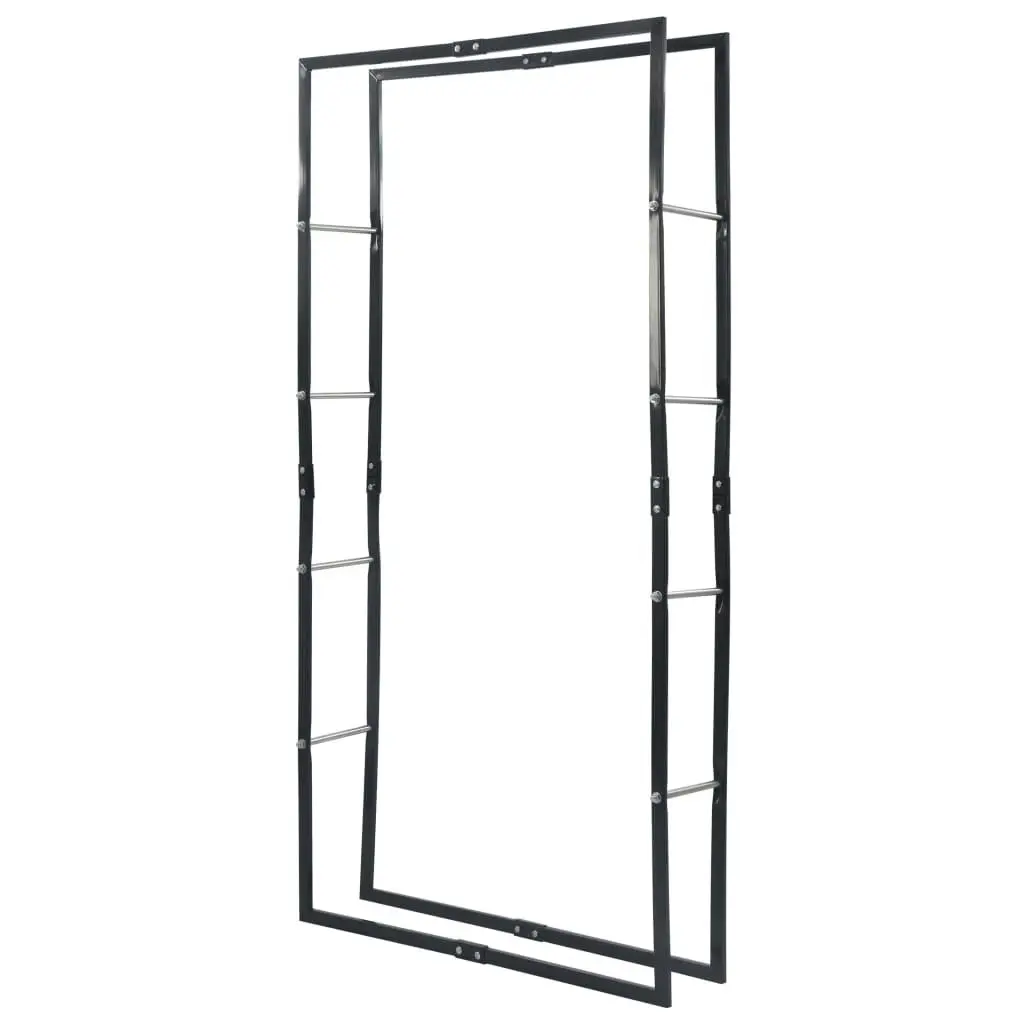 Firewood Rack Black 100x25x200 cm Steel 286286