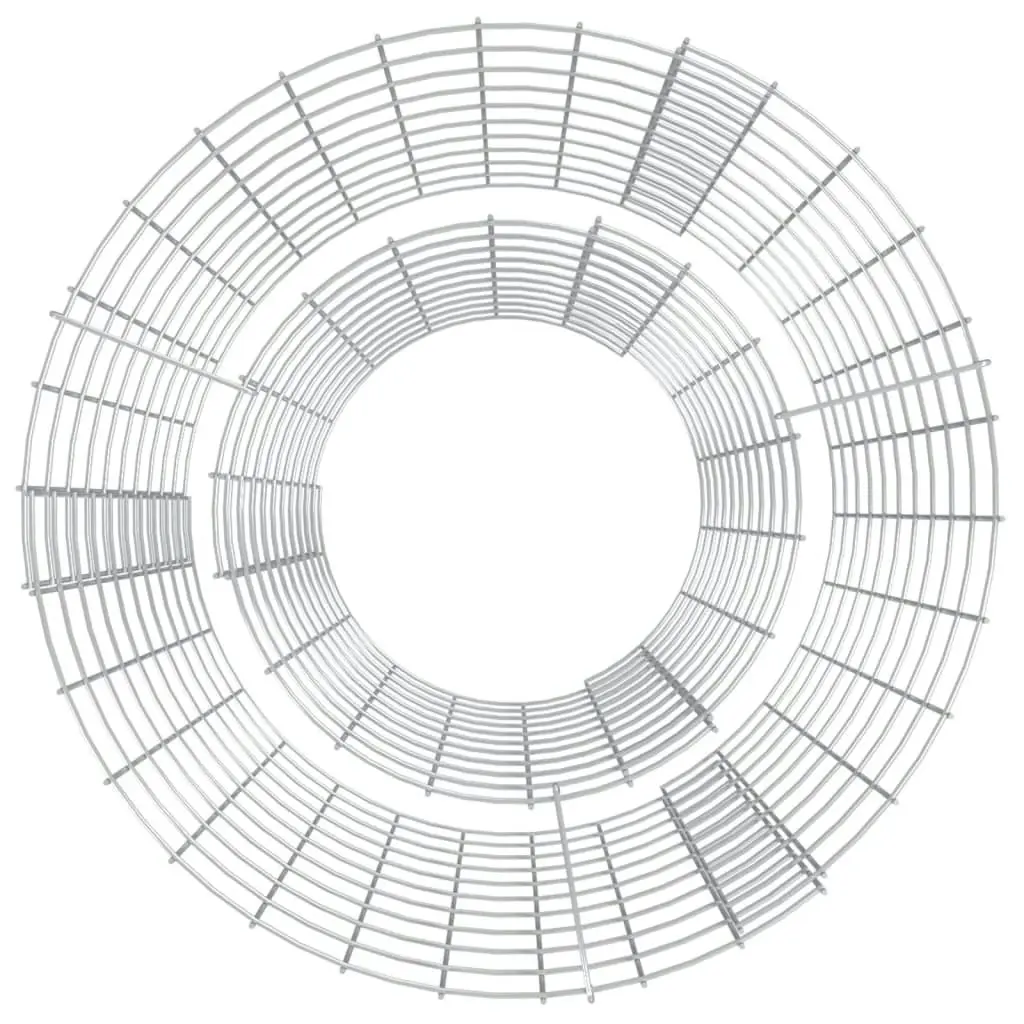 Gabion Fire Pit Ø 50 cm Galvanised Iron 153559