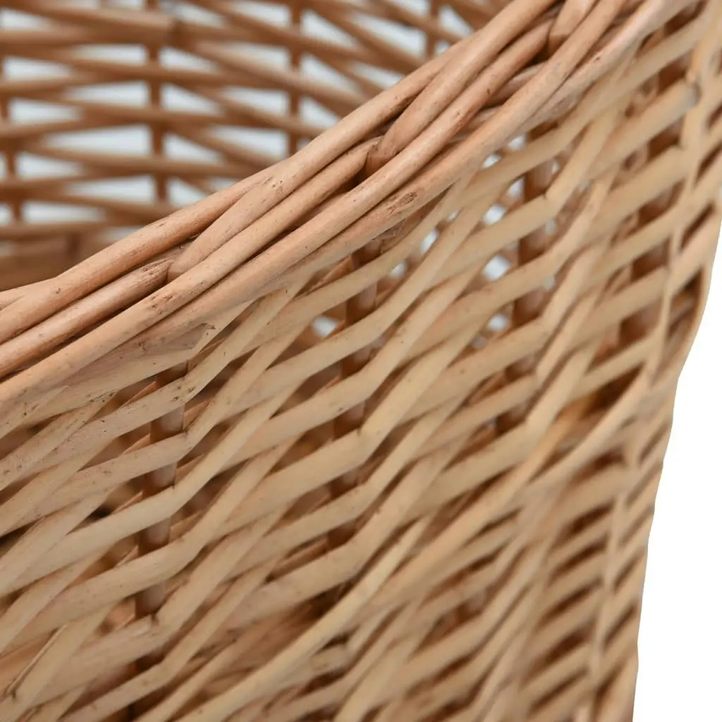 Firewood Basket with Carrying Handles 56x40x28 cm Natural Willow 286982