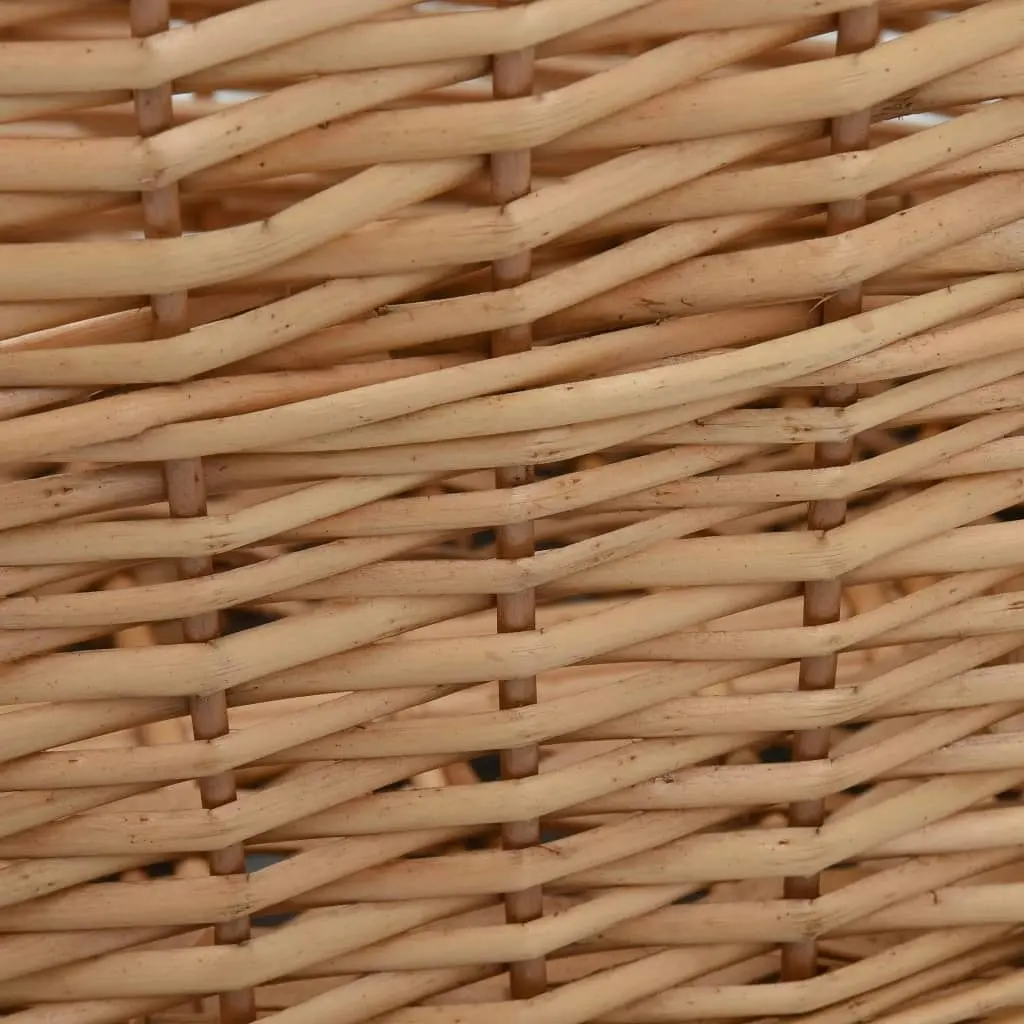 Firewood Basket with Carrying Handles 56x40x28 cm Natural Willow 286982