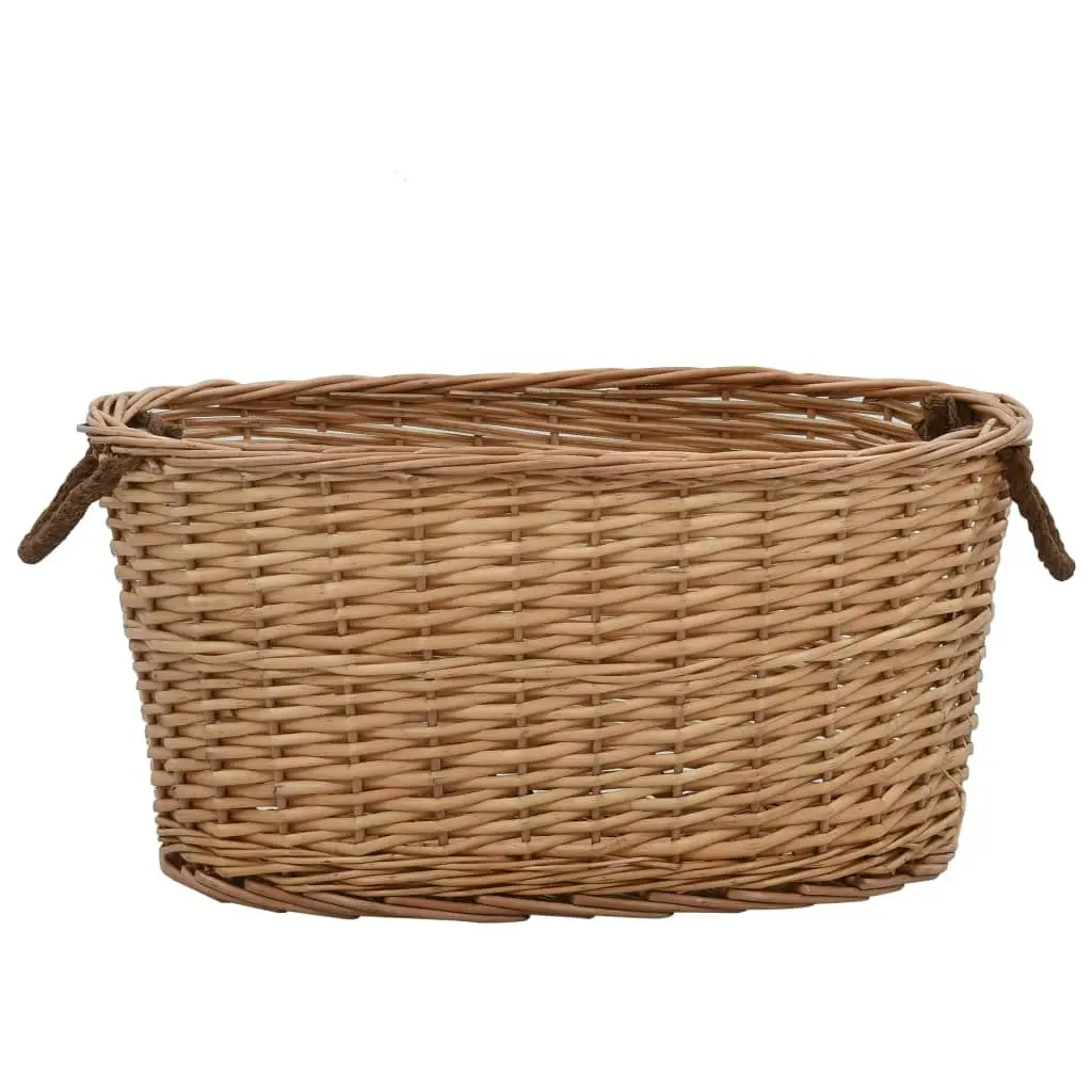 Firewood Basket with Carrying Handles 56x40x28 cm Natural Willow 286982