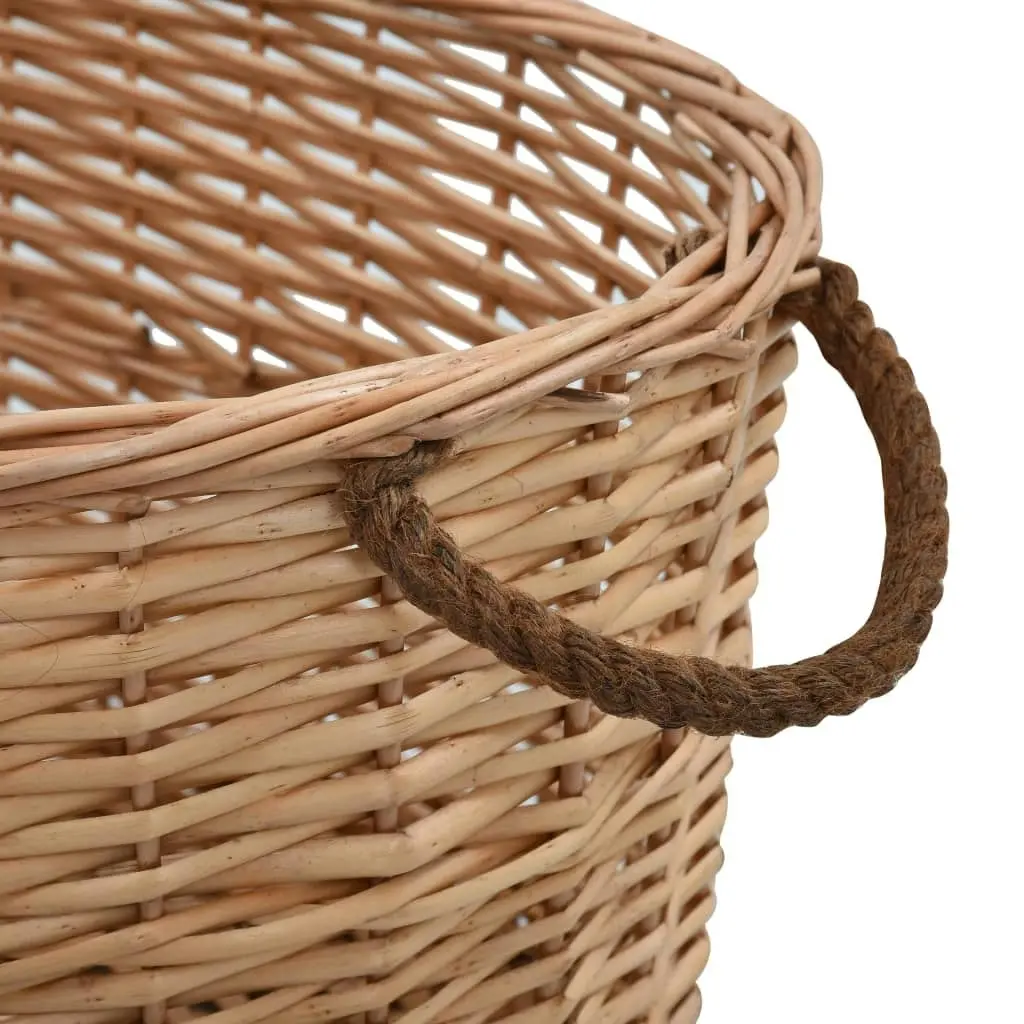 Firewood Basket with Carrying Handles 56x40x28 cm Natural Willow 286982