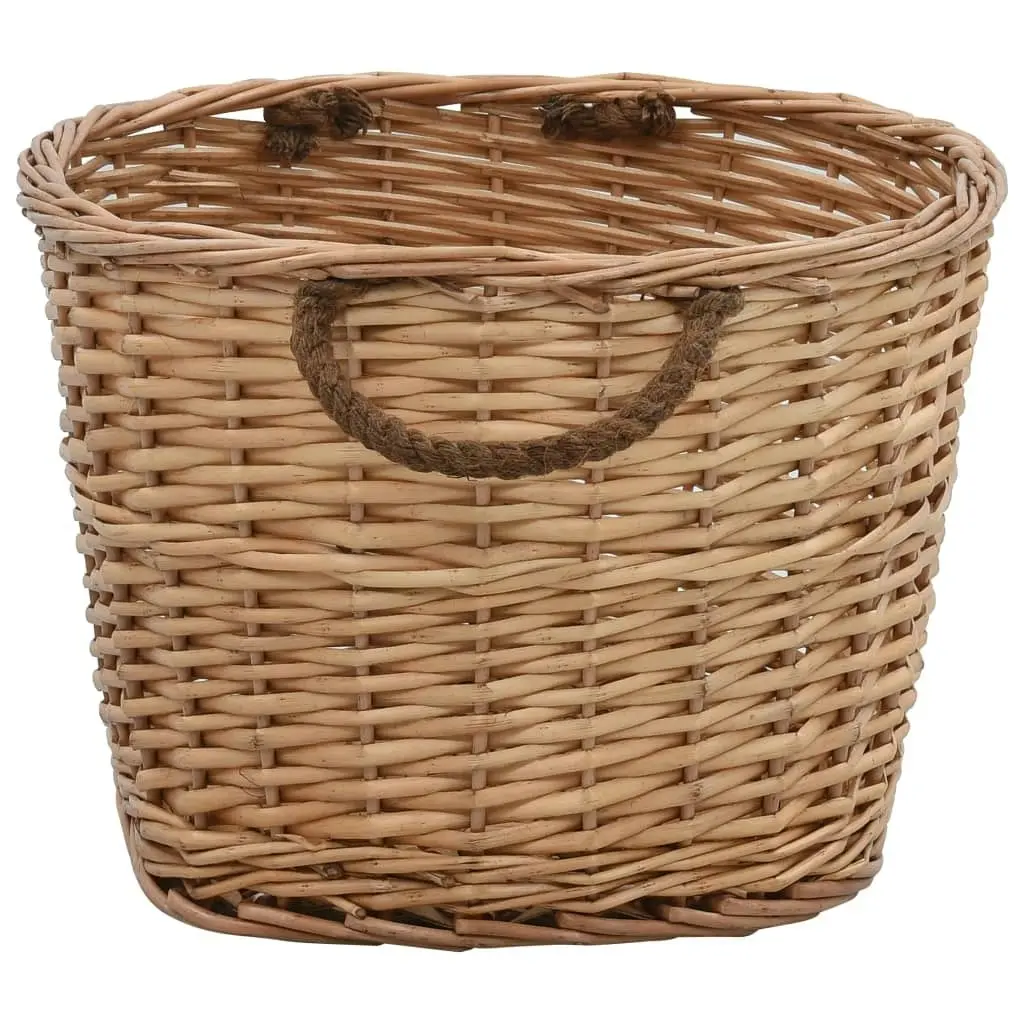 Firewood Basket with Carrying Handles 56x40x28 cm Natural Willow 286982