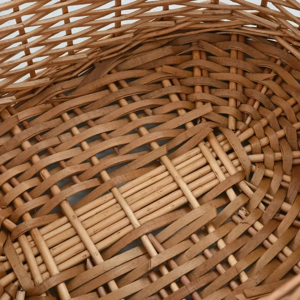 Firewood Basket with Carrying Handles 56x40x28 cm Natural Willow 286982