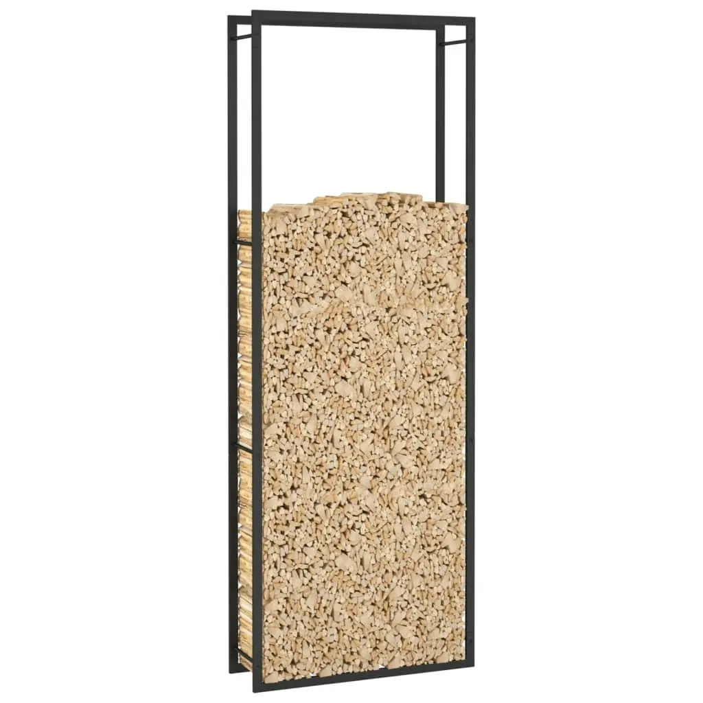 Firewood Rack Matt Black 80x28x222 cm Steel 350309