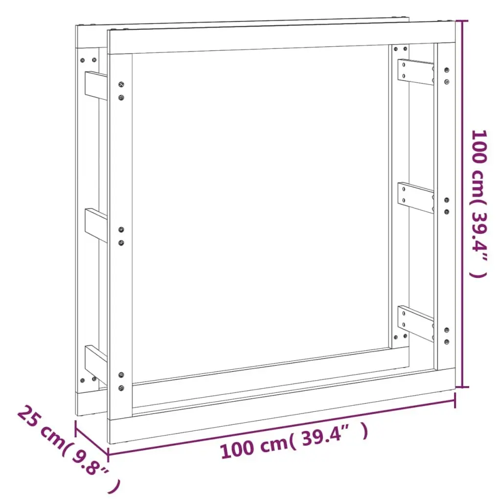 Firewood Rack 100x25x100 cm Solid Wood Pine 822422