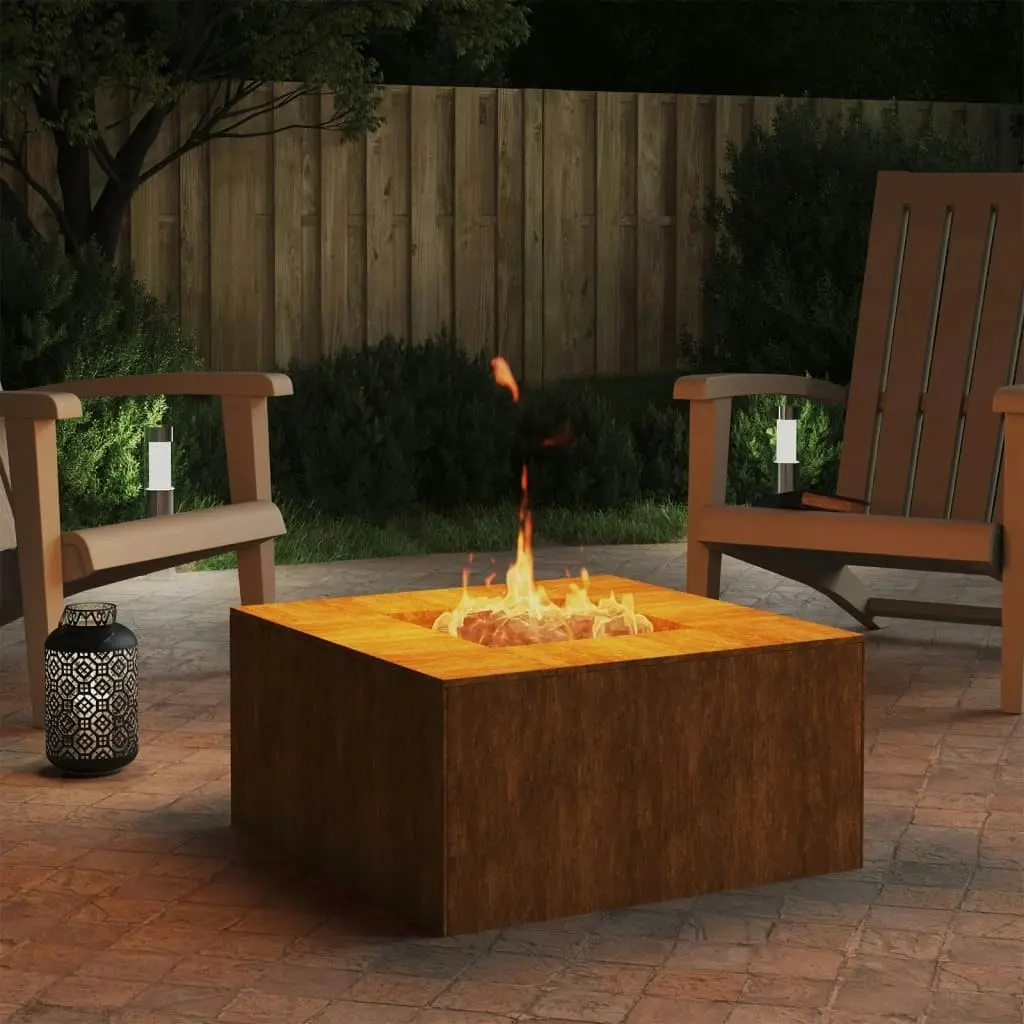 Fire Pit 60x60x30 cm Corten Steel 824541