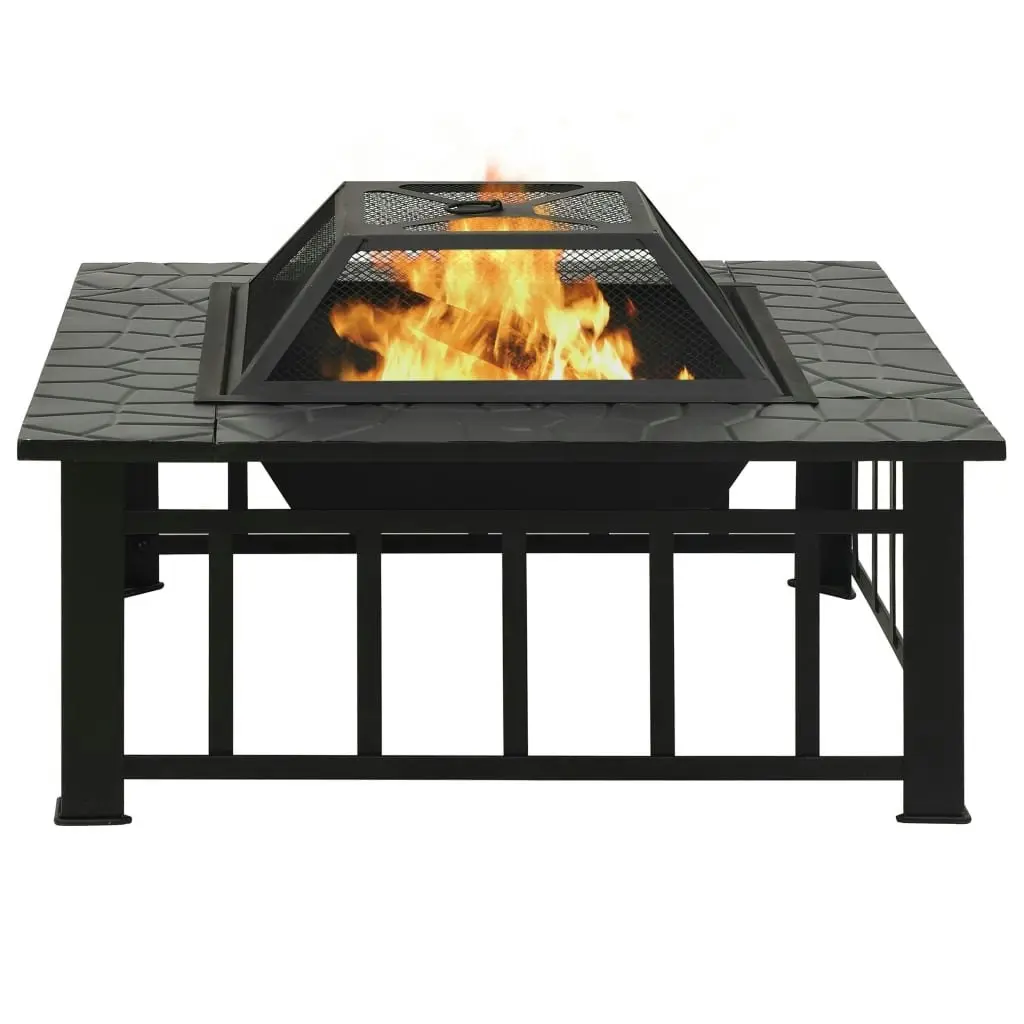 Garden Fire Pit with Poker 81x81x47 cm XXL Steel 311888