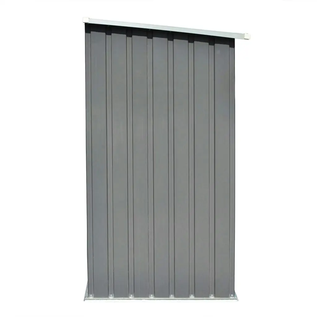 Garden Log Storage Shed Galvanised Steel 163x83x154 cm Grey 44959