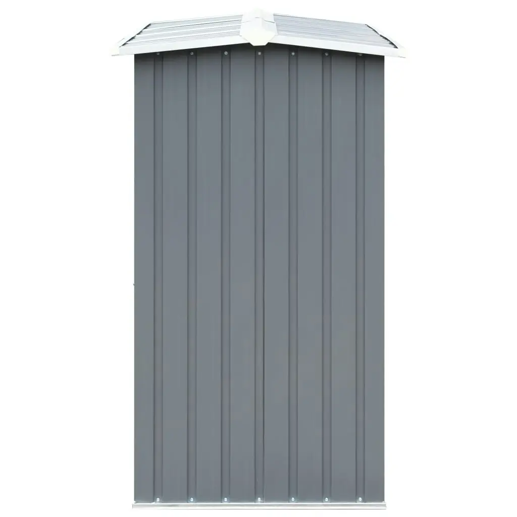 Garden Log Storage Shed Galvanised Steel 172x91x154 cm Grey 44858