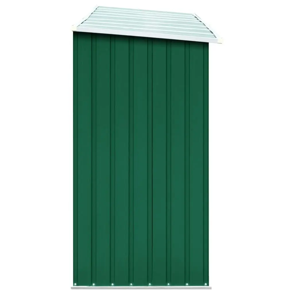 Garden Log Storage Shed Galvanised Steel 330x84x152 cm Green 47083